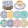 8Pcs Diamond Painting Crushed Flower Coasters Craft Kit with Holder