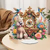 (US Local)Acrylic Special Shape Flower Bird Diamond Painting Clock Ornaments Kit