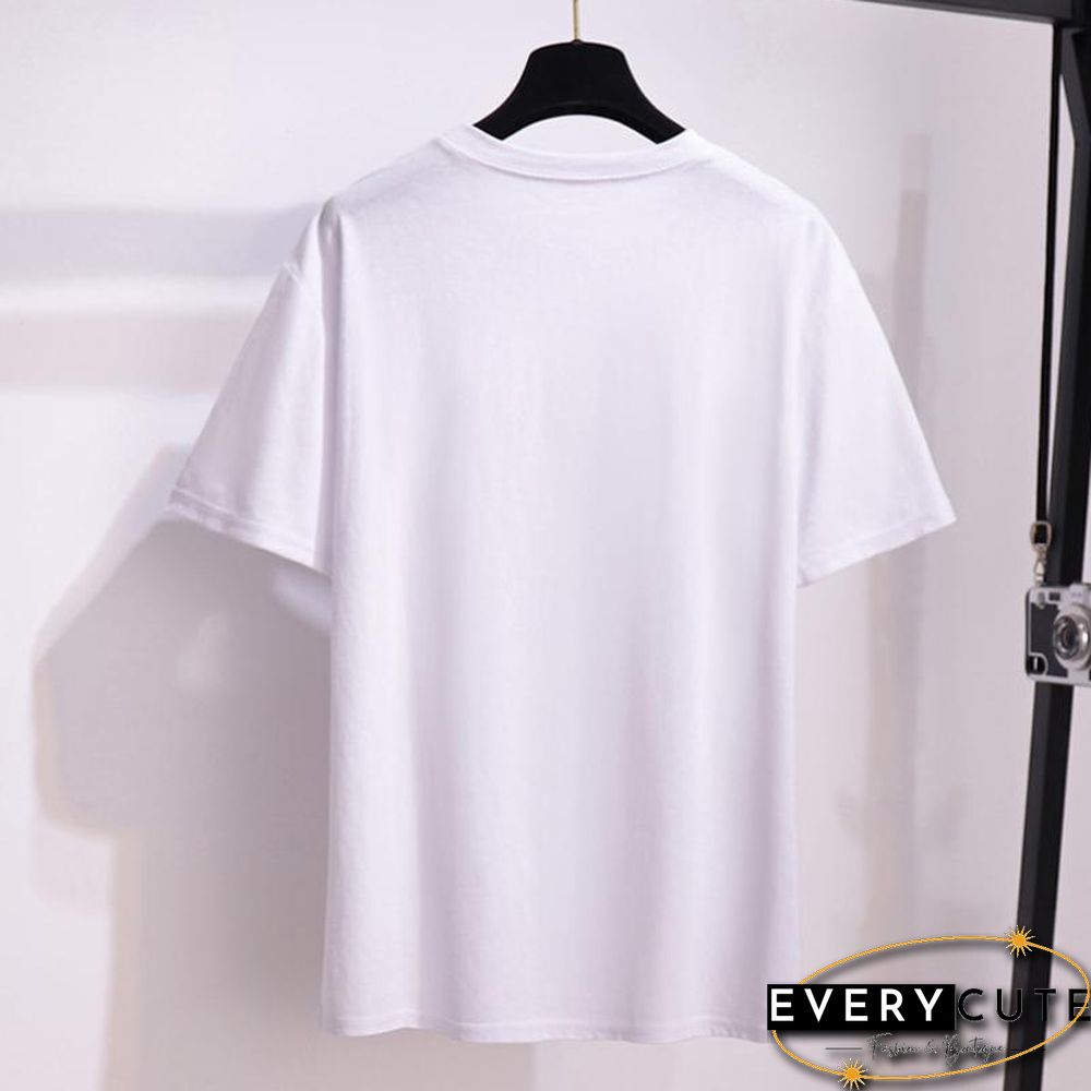 Fashion Print Tee+ Denim Shorts P11654