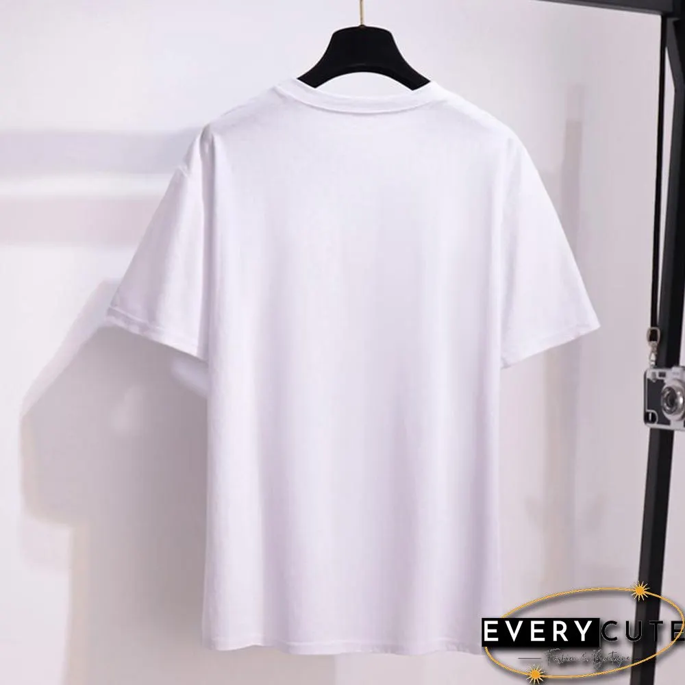 Fashion Print Tee+ Denim Shorts P11654