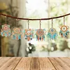 6Pcs Attrape-R&ecirc;ves De Fleurs Diy Peinture Au Diamant Porte-Cl&eacute;s
