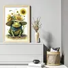 Frog And Sunflower- 18CT Stamped Cross Stitch 20*30cm/7.87*11.81in
