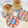 [Upgrade]6pcs/set DIY Diamond Painting Waterproof Case Classic Mandala Coaster Gift Decor Set
