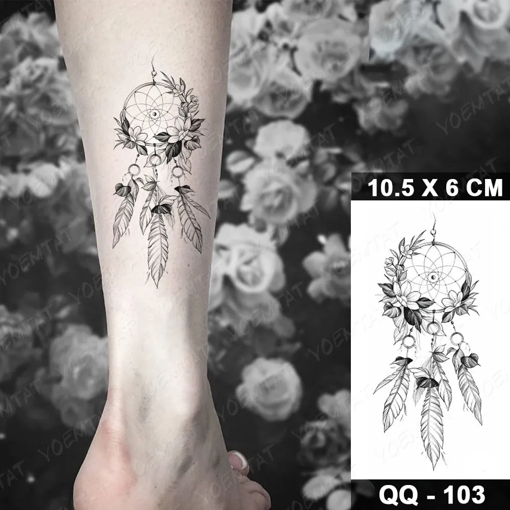 Waterproof Temporary Tattoo Sticker Small Lines Flowers Flash Tatoo Geometry Hand Arm Wrist Fake Tatto For Body Art Women Child