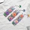 (US Local)3Pcs Special Shape Flowers 5D DIY Diamond Painting Bookmark Craft Kit