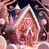 Diamond Painting-DIY Full Round Drill Candy Gingerbread House(40*40CM)