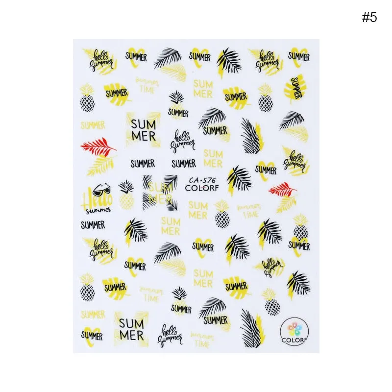 1 Sheet Butterfly Stars Series Nail Sticker Flower Leaves Slider Transfer Nail Decals Decoration Nail Art DIY Accessories-Nail Inspo