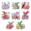 8Pcs Flowers Hummingbird Diamond Painting Fridge Magnet Diamond Art Magnets Kit