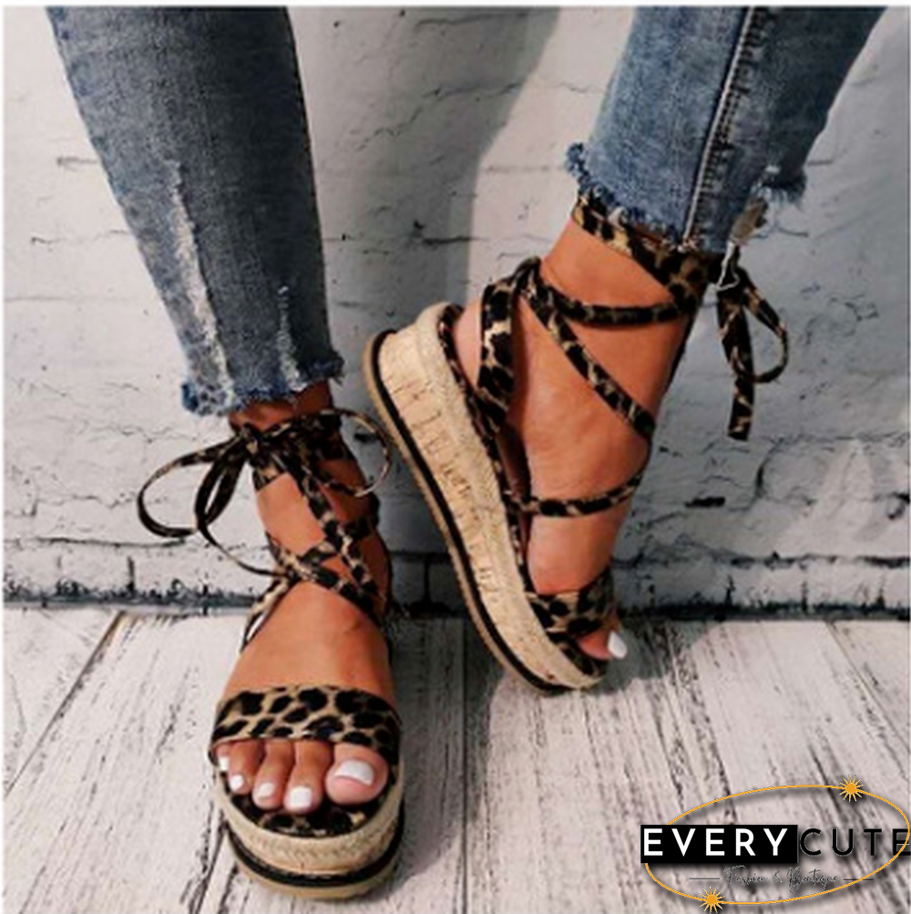 New Summer Women Snake Sandals Platform Heels Cross Strap Ankle Lace Peep Toe Beach Party Ladies Shoes Zapatos Sandals