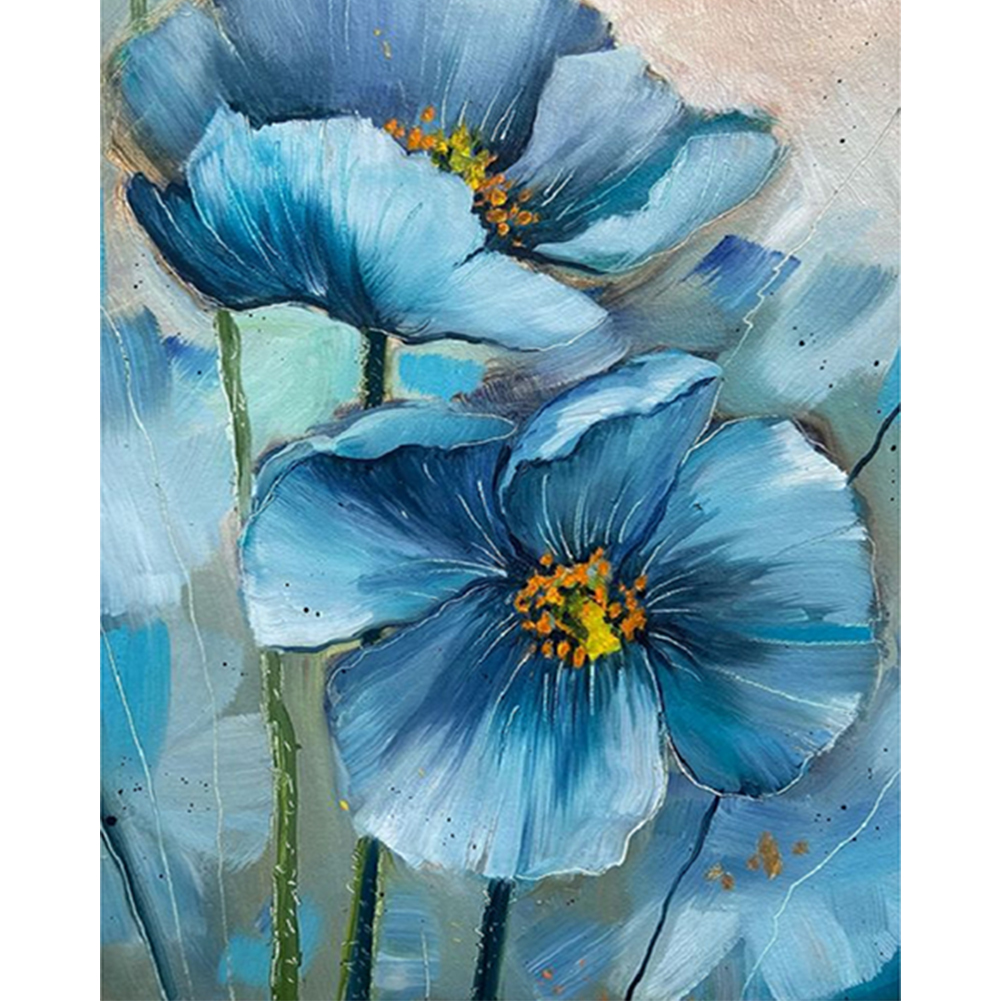 Blue Flower-Paint by Numbers-16"x20"/40x50cm