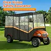 [US Local Warehouse] Fits 6-Person Golf Cart Rain Cover with Transparent Windshield & Reflective Strips 600D Waterproof Oxford Fabric Outdoor Golf Cart Protector Compatible with Club Car & for EZGO