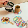 (US Local)[Upgrade]4Pcs Acrylic Special Shape Flower DIY Waterproof Diamond Painting Coaster