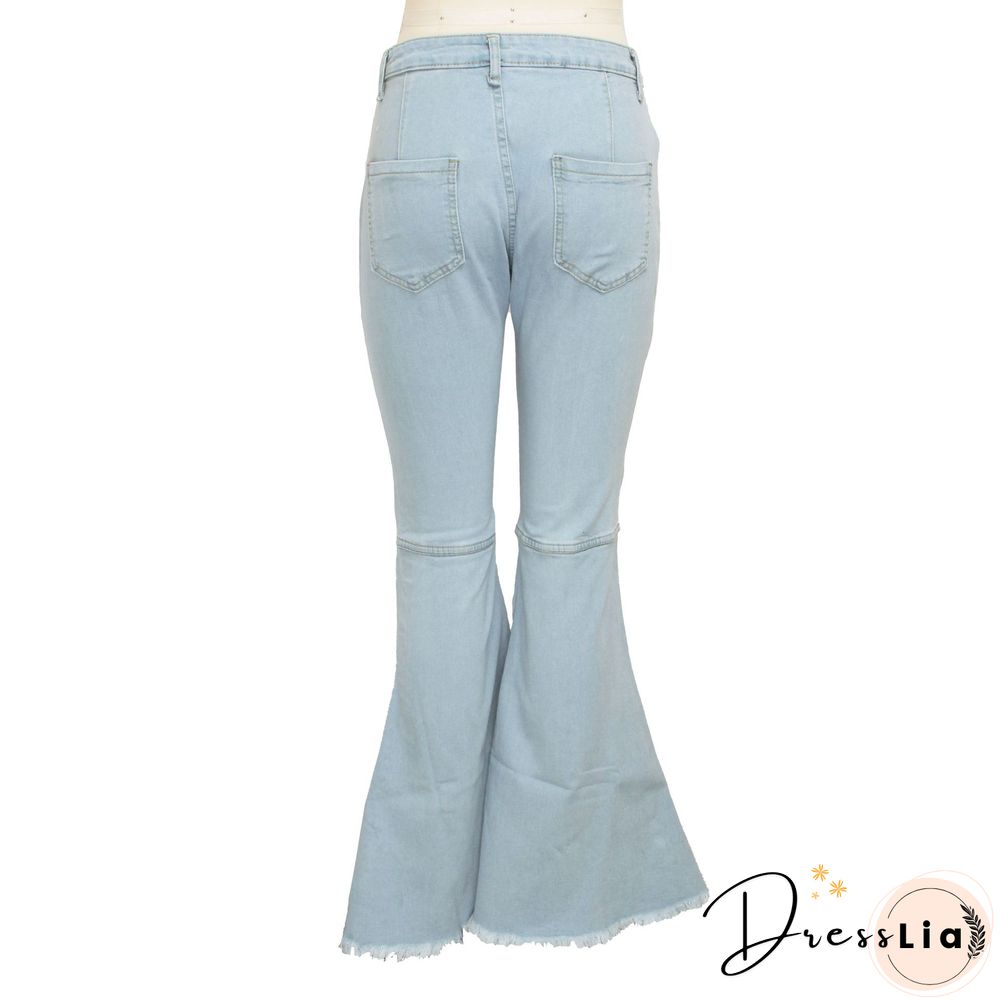 High Waist Stretch Plus Size Flare Jeans Pants