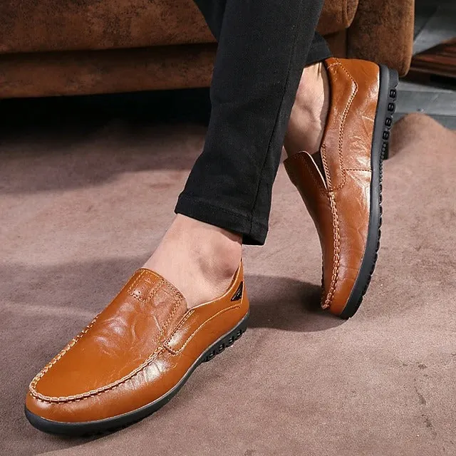 Sursell Shoes Men's Loafers & Slip-Ons British Daily  Leather Breathable Non-slipping Wear Proof Outdoor Walking Shoes