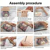 (US Local)Wooden Peach Blossom Peacock 5D DIY Diamond Painting Tray Art Craft with Handle