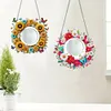 (US Local) DIY Sunflower Butterfly Hanging Mirror Diamond Art Kits Wall Door Decor