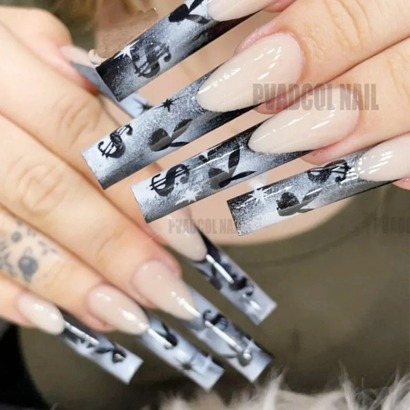 Luxury Design Nail Stamping Stickers Airbrush Nail Art Printing Stencil Decal Sheet Template Self-Adhesive Sliders Manicure Tool-Nail Inspo