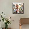 Diamond Painting-DIY Full Round Drill Girl And Dog