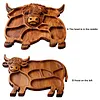 Highland Cow Wooden Charcuterie Board with Compartments for Cheese Meat Snacks