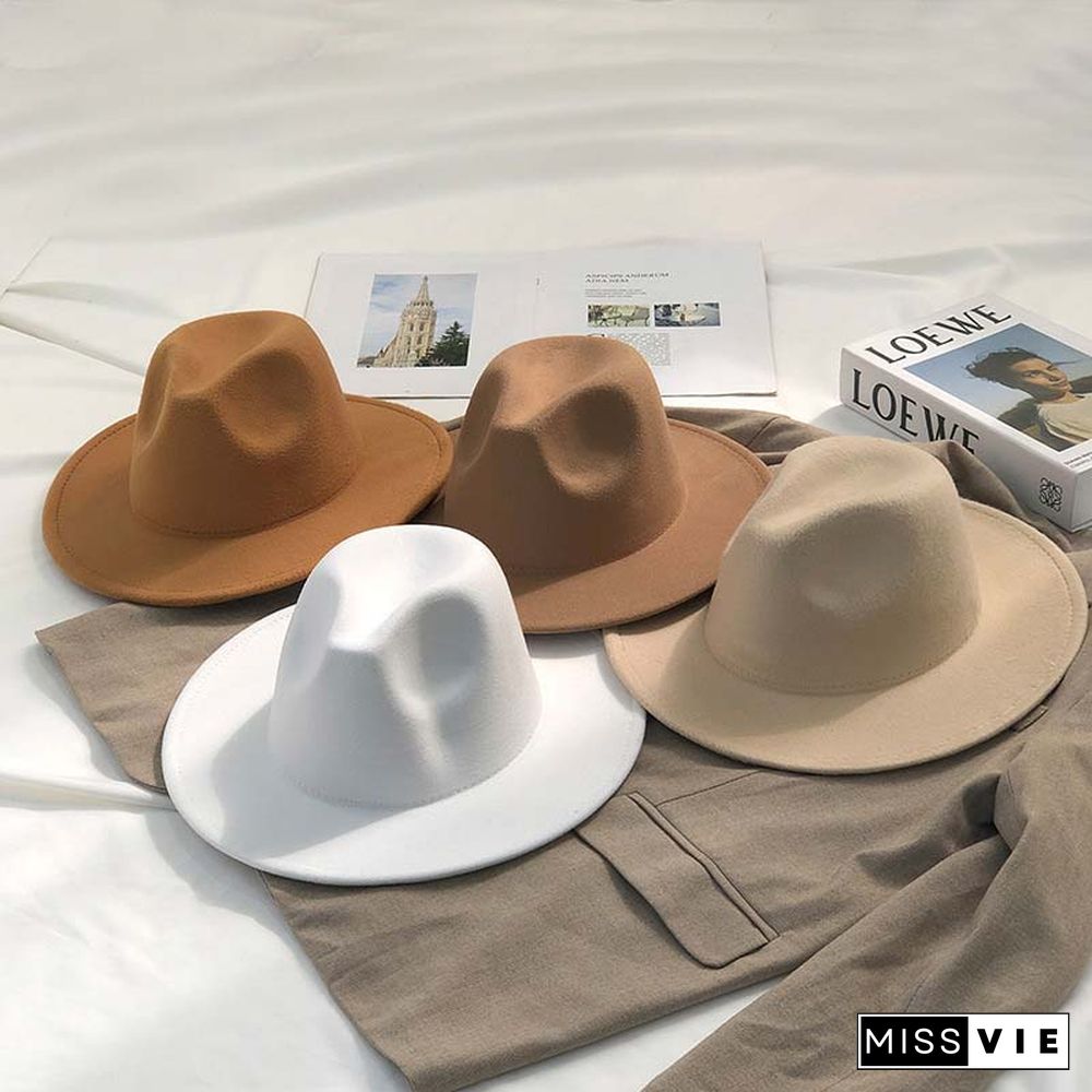 Vintage Pure Color Fedora Hat