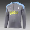 2024/2025 Tottenham Half-Pull Training Suit Grey Football Shirt 1:1 Thai Quality