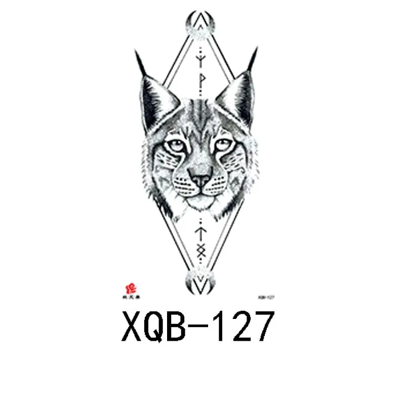 Small Full Arm Waterproof Tattoo Sticker Half Arm Arm Fierce Wolf Head Animal Arm Lasting European and American Tattoo Sticker