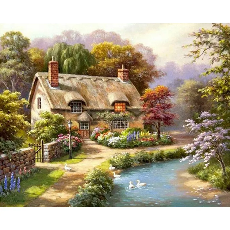 Country House (40*50CM) 11CT Stamped Cross Stitch gbfke