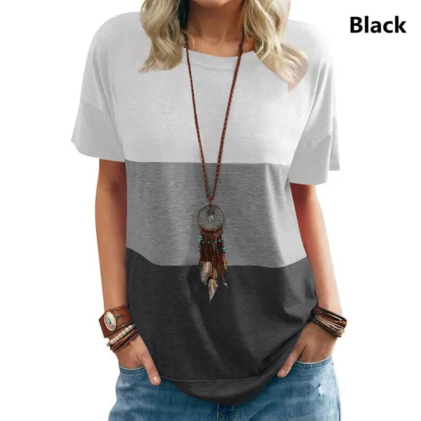 Women Casual Short Sleeve O-Neck Loose Tshirt Summer Tee Tops Plus Size XS-5XL