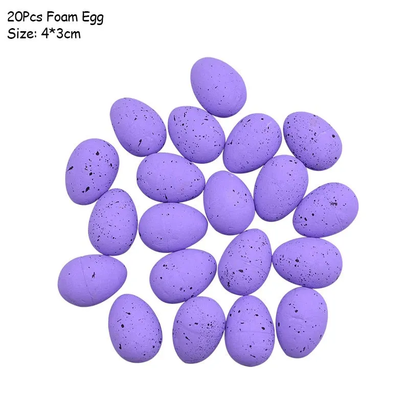 DIY Easter Decoration Eggs Styrofoam Foam Ball Happy Easter Decorations For Home Kids Easter Party Gifts Handmade Ornaments