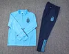 2022 Argentina Half-Pull Training Suit Blue Jersey Set love fball