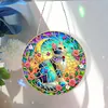 5D Diamond Painting Double Sided Effect  Stained Glass Panel Decorative Home Garden Decoration Hanging Kit(Cat)