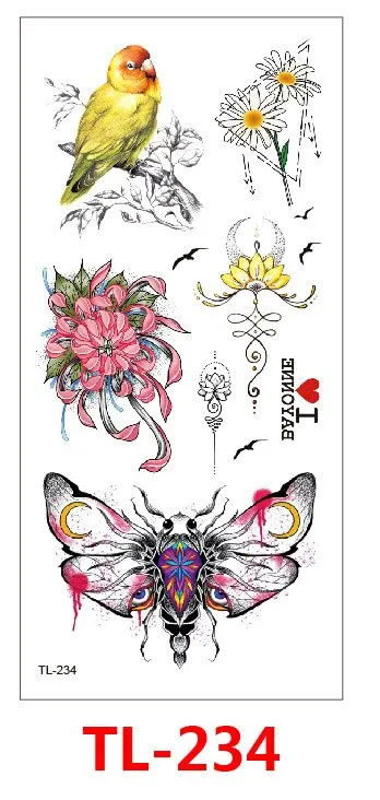 Waterproof Temporary Tattoo Sticker Mermaids Animals Flowers Designs Tattoos Body Art Arm Fake Tatoo Women Men