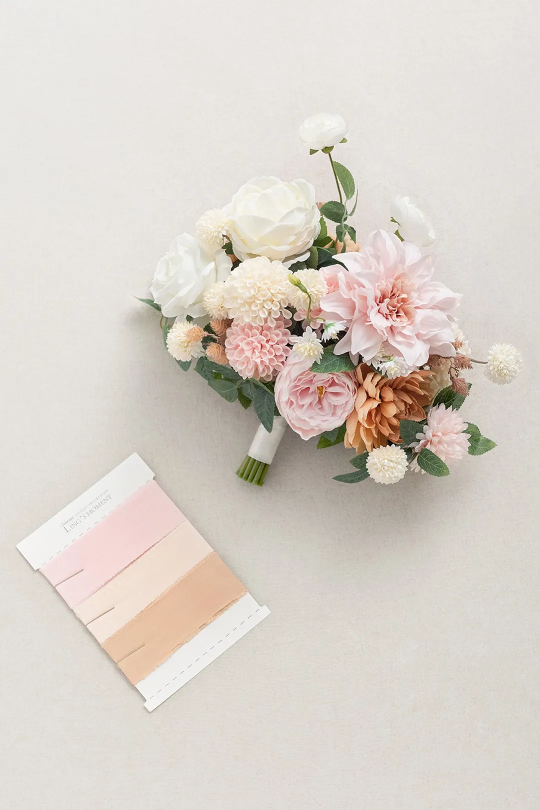 Standard Free-Form Bridal Bouquet in Blush & Terracotta