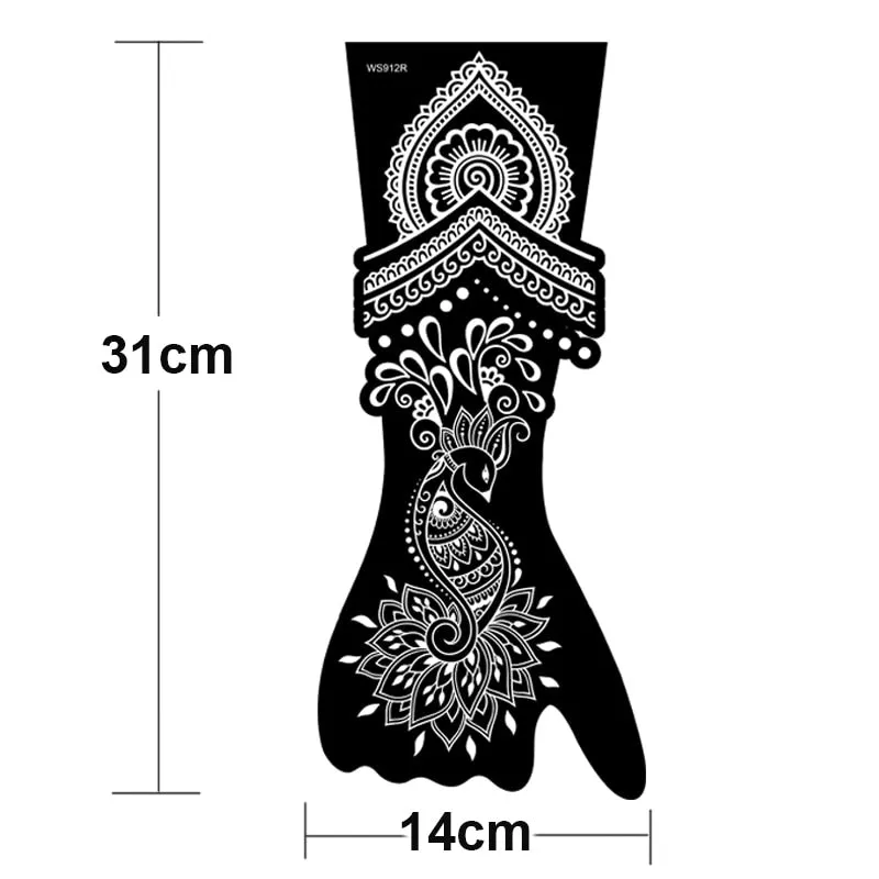 Indian Henna Rose Lace Flower Tattoo Stencil Women DIY Body Legs Arm Art Airbrush Painting Mandala Tattoo Stencil Template