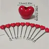 5/10 pi&egrave;ces Fourchettes &agrave; fruits en forme de coeur rouge en acier inoxydable