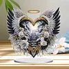 Acrylic Special Shaped Double Sided Effect Gate of Heaven Rose Wings Diamond Painting Desktop Decoration Rhinestones Ornament Kit