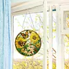 5D Diamond Painting Double Sided Effect  Stained Glass Panel Decorative Home Garden Decoration Hanging Kit(Sunflower)