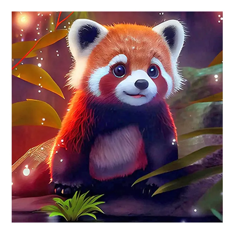 Red Panda 30*30CM(Canvas) Full Round Drill Diamond Painting gbfke