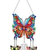 (US Local)DIY Diamond Painting Double Sided 3D Wind Chime Flower Butterfly Pendant Hanging Kits