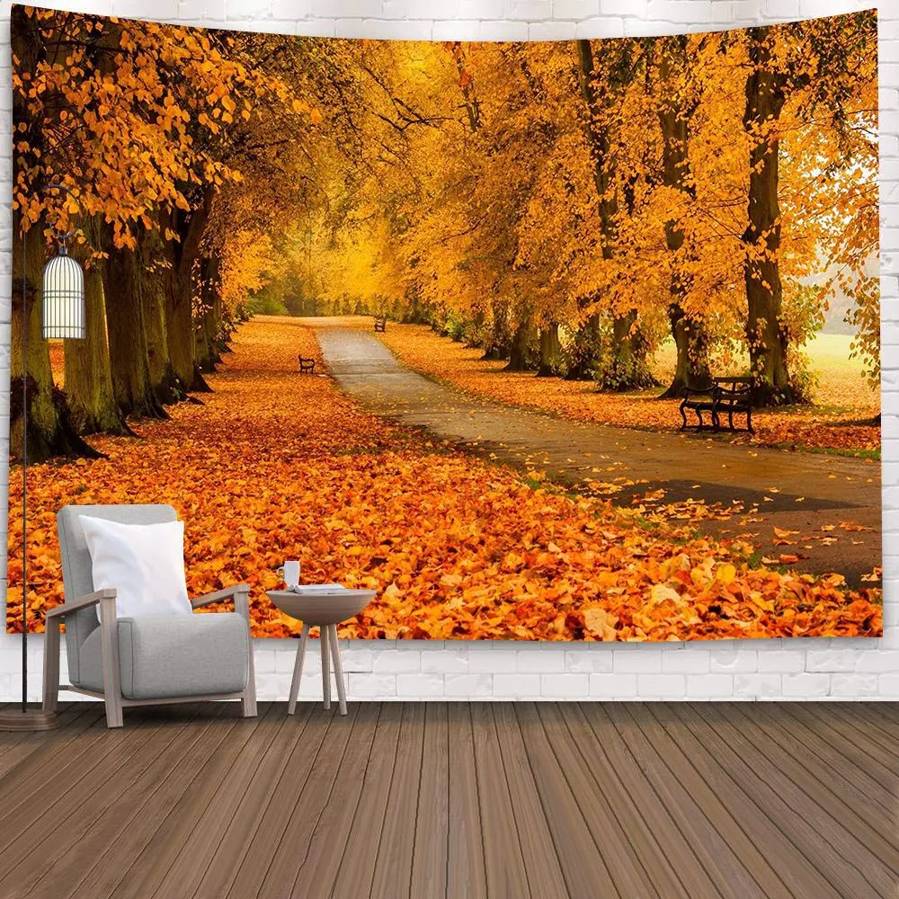 Natural 3D Waterfall Tapestry Beach Towel Landscape Primeval Forest Stream Printing Wall Carpet Yoga Mat Home Art Tapestry Decor