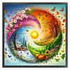 Four Seasons Scenery-11CT Stamped Cross Stitch Bead Embroidery 46*46cm