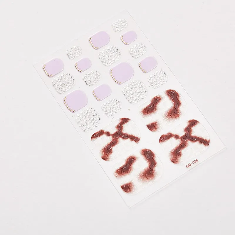 22 Tips/Sheet Shiny Nail Decoration Nail Adhesive Nail Accesoires Nail Art Decoration Nailart Sticker Adesivos Nail Tape