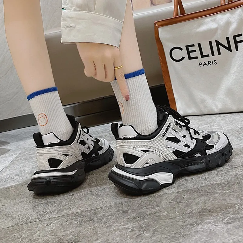 Brand Design Women Chunky Sneakers 2021 Summer Mixed Colors Women's Shoes Breathable Lightweight Ladies Dad Shoes Sport Shoes