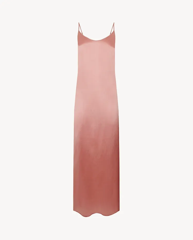 Pink Silk Long Nightdress