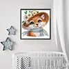 >SALE<5D DIY Partial Special Shaped Drill Diamond Painting Flowers and Fox 30x30cm