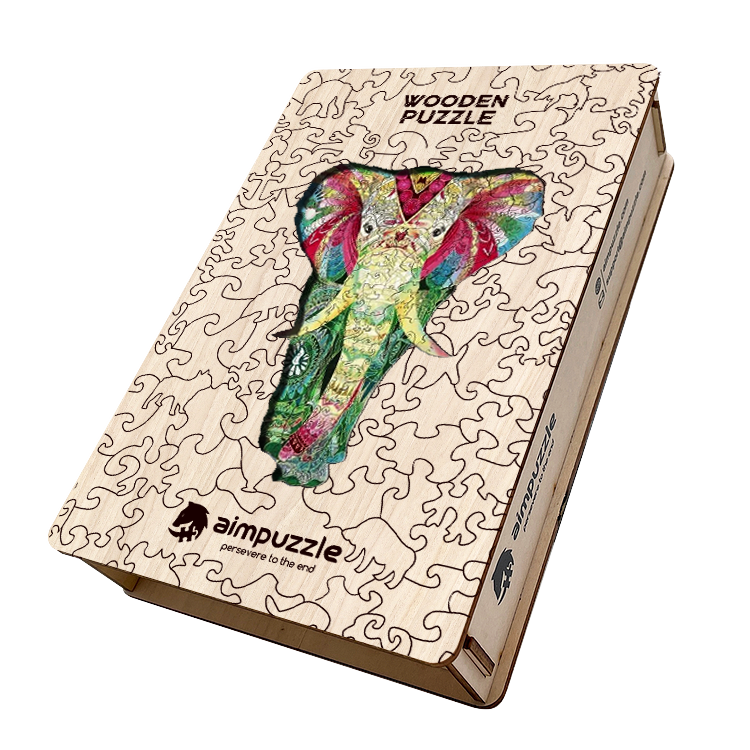 Colorful Elephant Wooden Jigsaw Puzzle