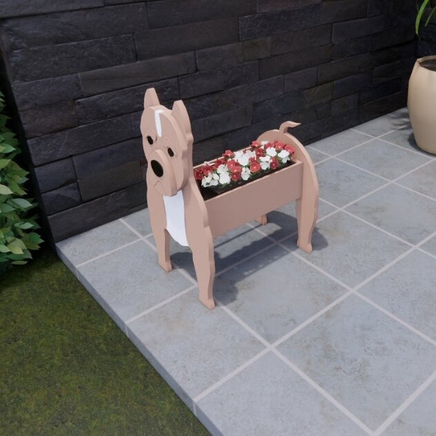 Dog Planter - Pitbull Planter
