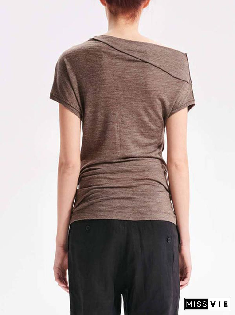 Solid Cotton-Blend Short Sleeve T-shirt