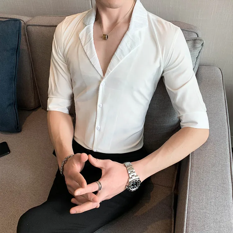 Men Shirts Slim Fit Half Sleeve Shirt