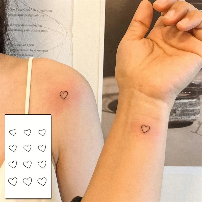 Holding Hands In Love Stickers Hand Heart Tattoo Body Art Makeup Waterproof Temporary Women and Men Fake Tatoo